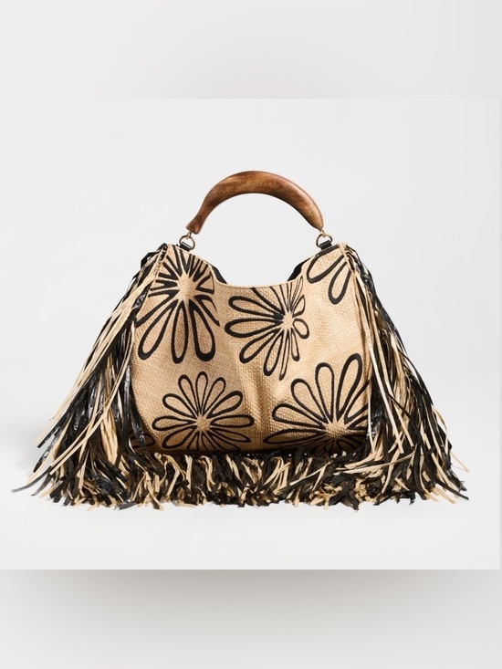 FARM Rio Handbags - FARM RIO Fringed Raffia Mini Bag